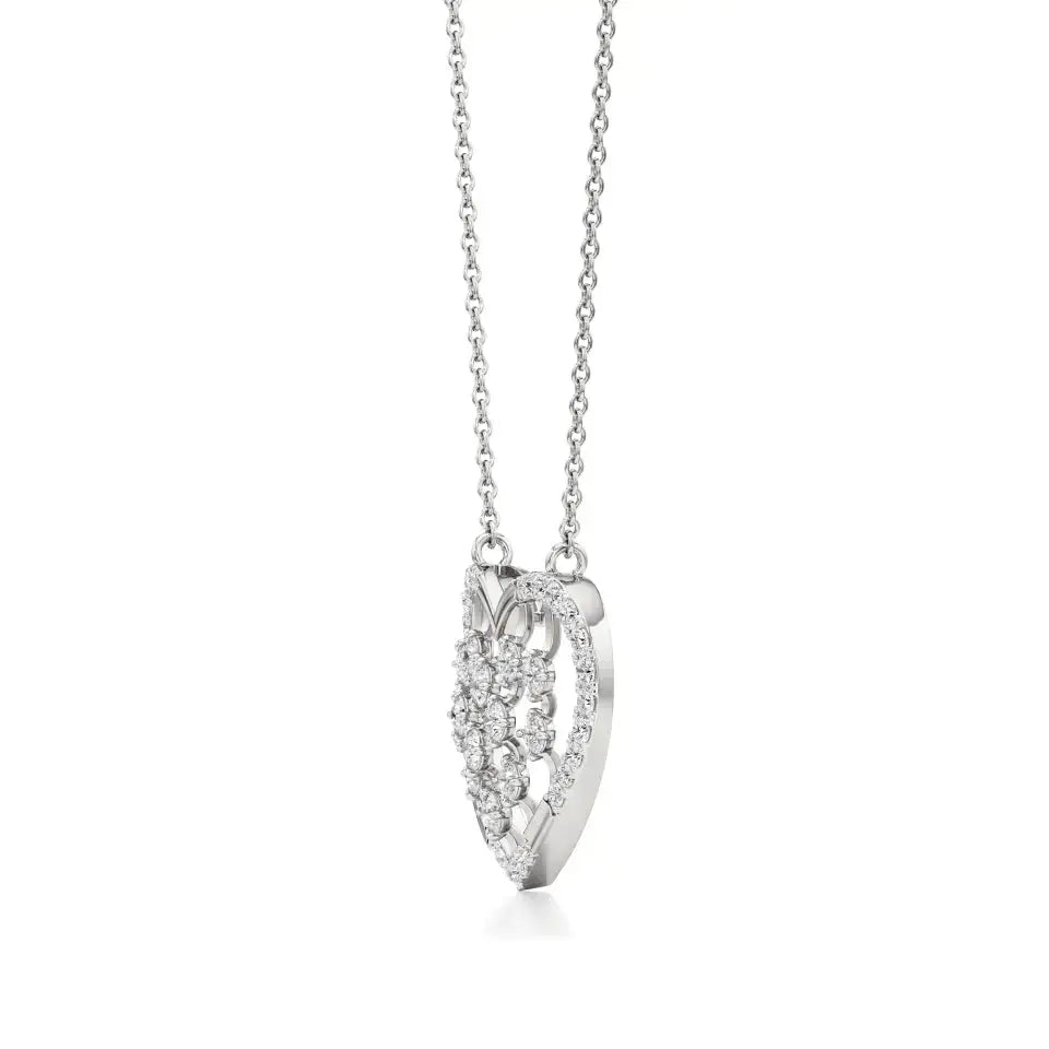 Sneh | Elegant Round Lab Grown Diamonds Heart Pendant - Nivara
