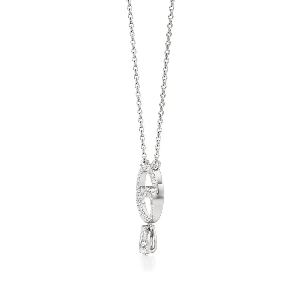 Sneh | Pear & Round Lab Grown Diamonds Pendant - Nivara