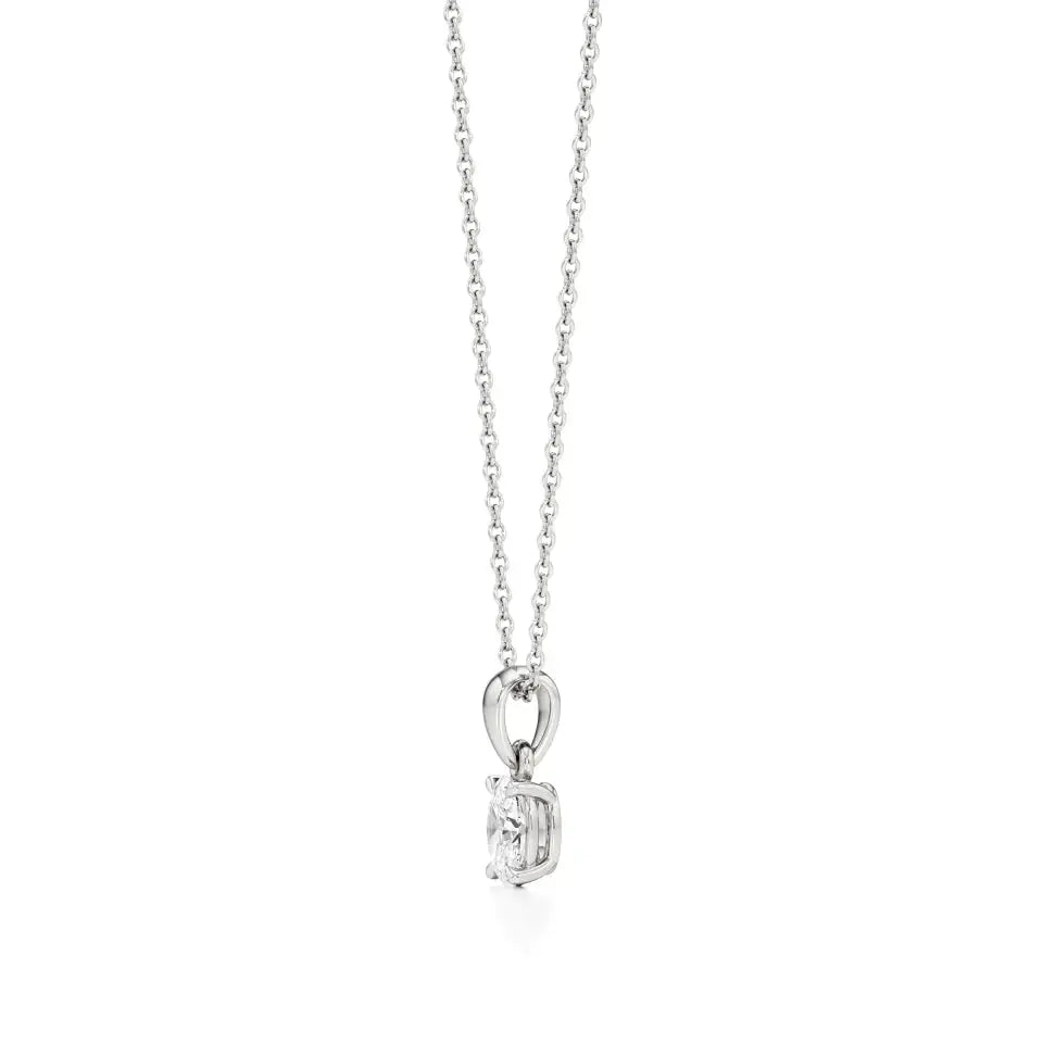 Thea | Oval-Cut Solitaire Lab Grown Diamond 4-Prong Setting Pendant - Nivara