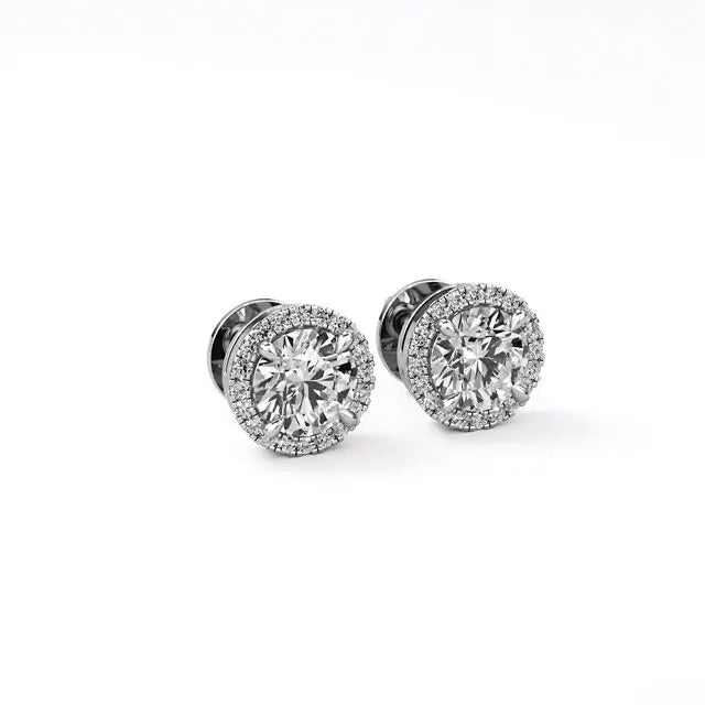 Sol | Round Solitaire with Halo Studs - Nivara