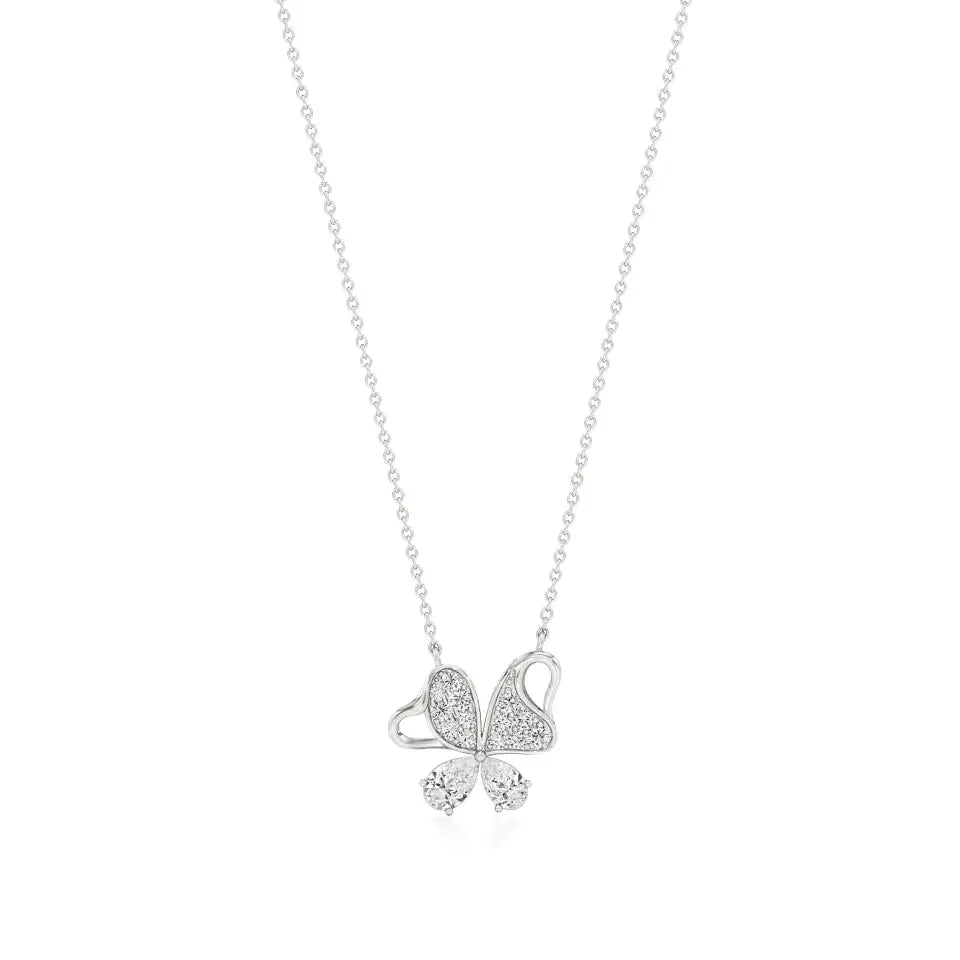 Vanya | Elegant Round Lab Grown Diamonds Butterfly Wings Pendant - Nivara