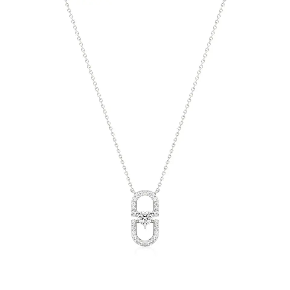 Sneh | Heart & Round Lab Grown Diamonds Pendant - Nivara
