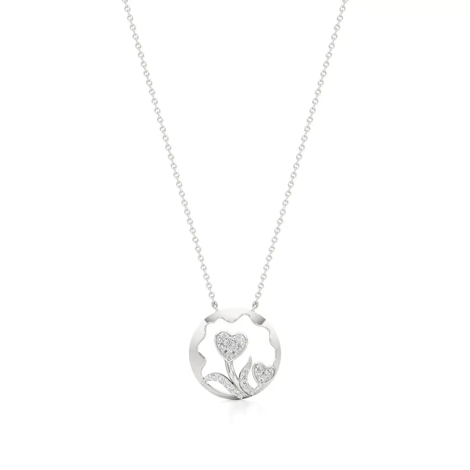 Sneh | Round Lab Grown Diamonds Dual Heart Pendant - Nivara