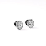 Mira | Oval-Cut Solitaire Lab-Grown Diamond with Halo Studs - Nivara