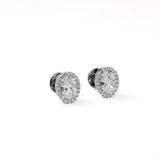 Mira | Oval-Cut Solitaire Lab-Grown Diamond with Halo Studs - Nivara