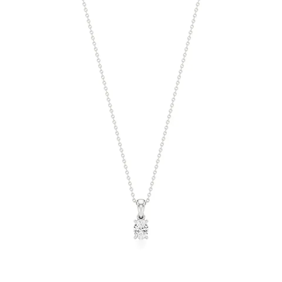 Thea | Oval-Cut Solitaire Lab Grown Diamond 4-Prong Setting Pendant - Nivara