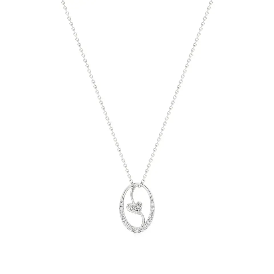 Sneh | Round Lab Grown Diamonds Heart Motif Pendant - Nivara