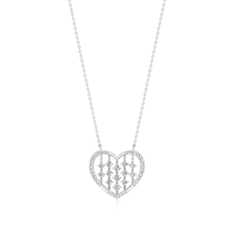 Sneh | Elegant Round Lab Grown Diamonds Heart Pendant - Nivara