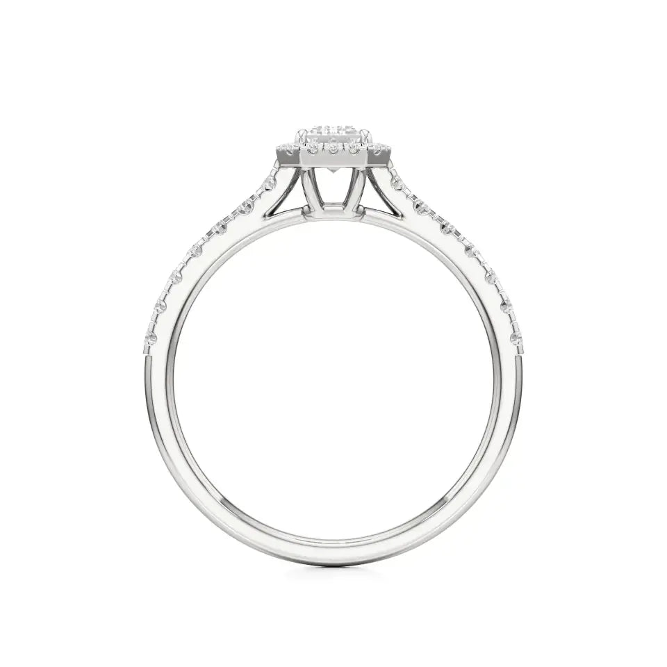 Mira | Emerald Lab-Grown Diamond Halo Ring - Nivara