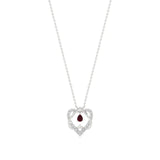 Sneh | Pear-Cut Ruby & Round Diamonds Pendant - Nivara