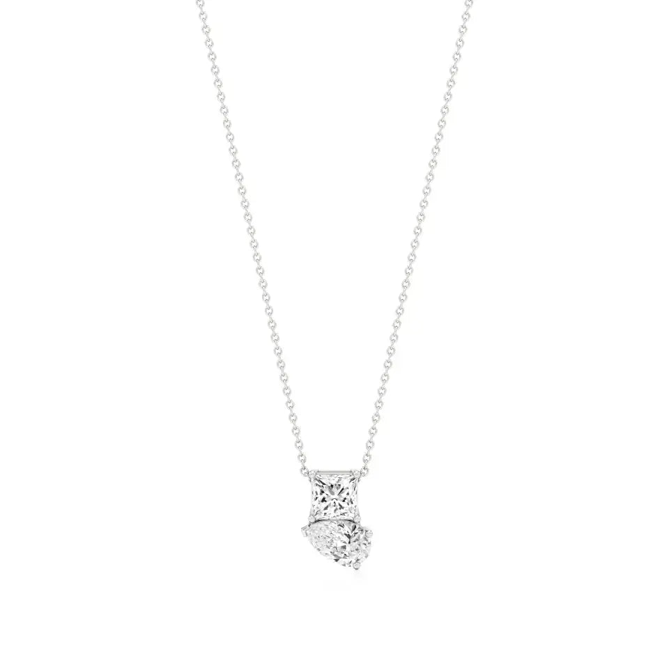 Toi et Moi | Pear & Princess Lab Grown Diamonds Pendant - Nivara