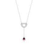 Sneh | Pear-Cut Ruby & Round Lab Grown Diamonds Necklace