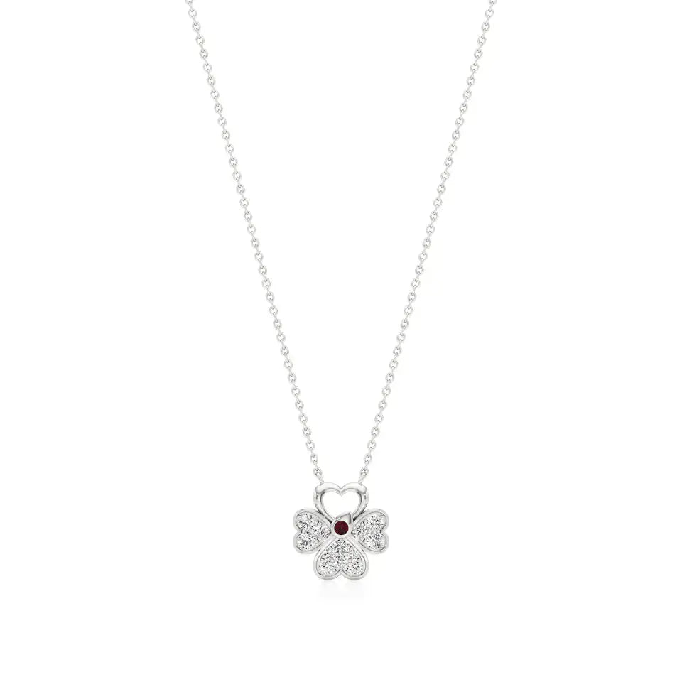 Flora | Floral Design with Center Ruby  Pendant - Nivara