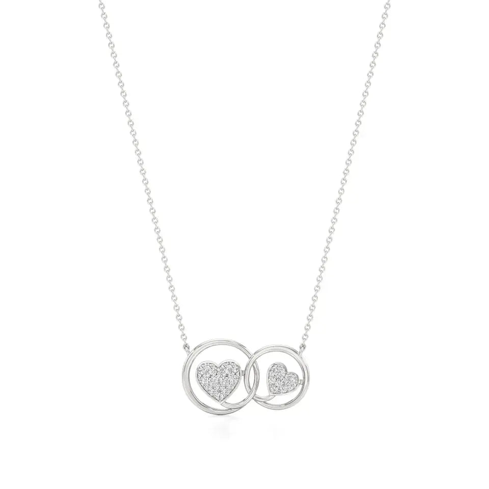 Sneh | Elegant Round Lab Grown Diamonds Dual Heart Pendant - Nivara