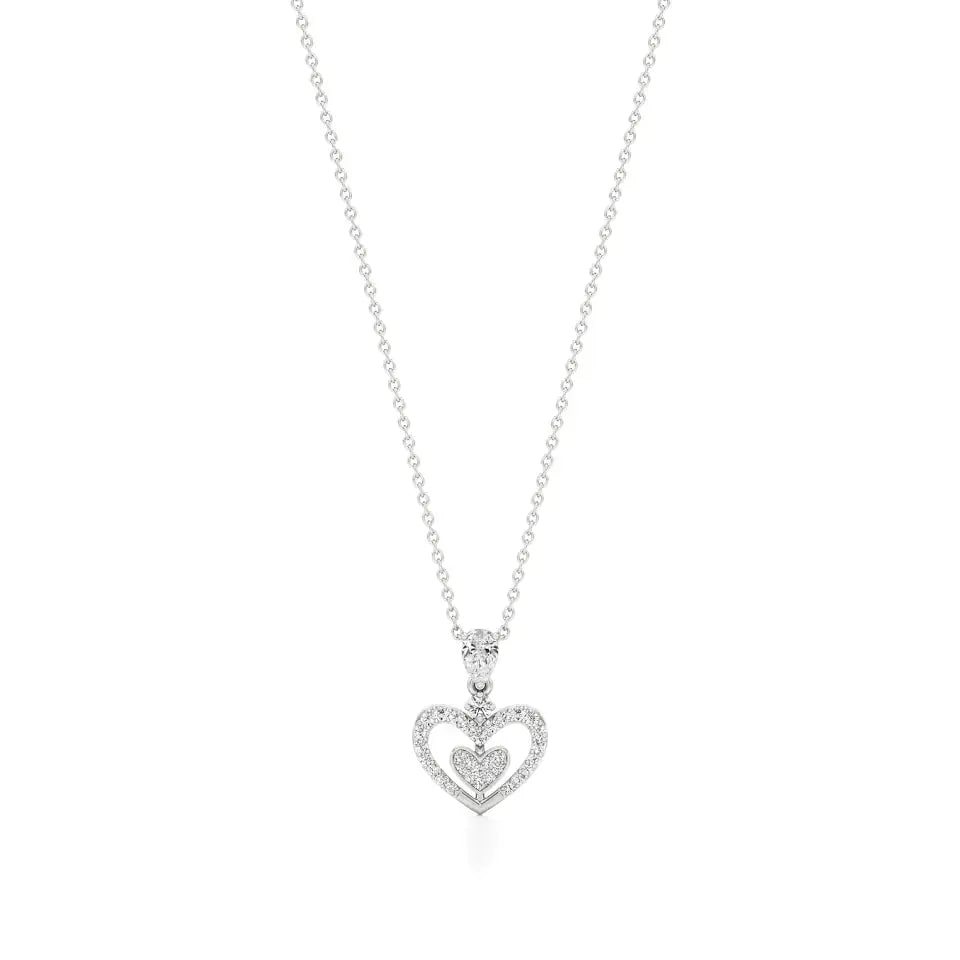 Sneh | Pear & Round Lab Grown Diamonds Heart Pendant - Nivara