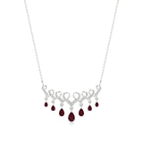 Anek | Round Lab Grown Diamonds & Pear-Cut Rubies Pendant
