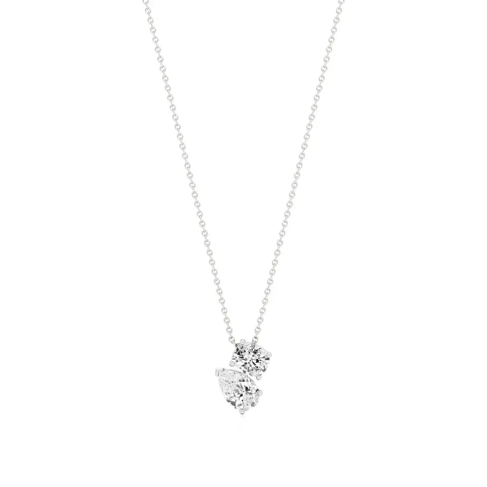 Toi et Moi | Pear & Oval Lab Grown Diamonds Pendant - Nivara
