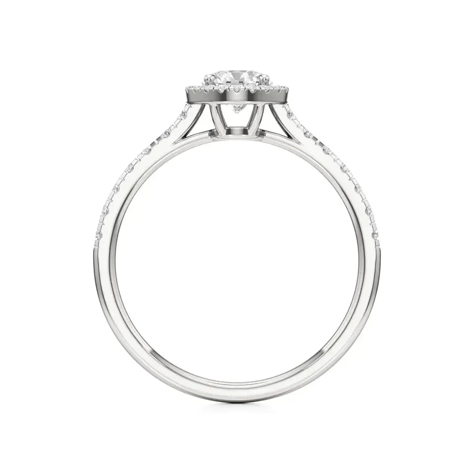 Mira | Round Lab-Grown Diamond Ring with Halo around it - Nivara