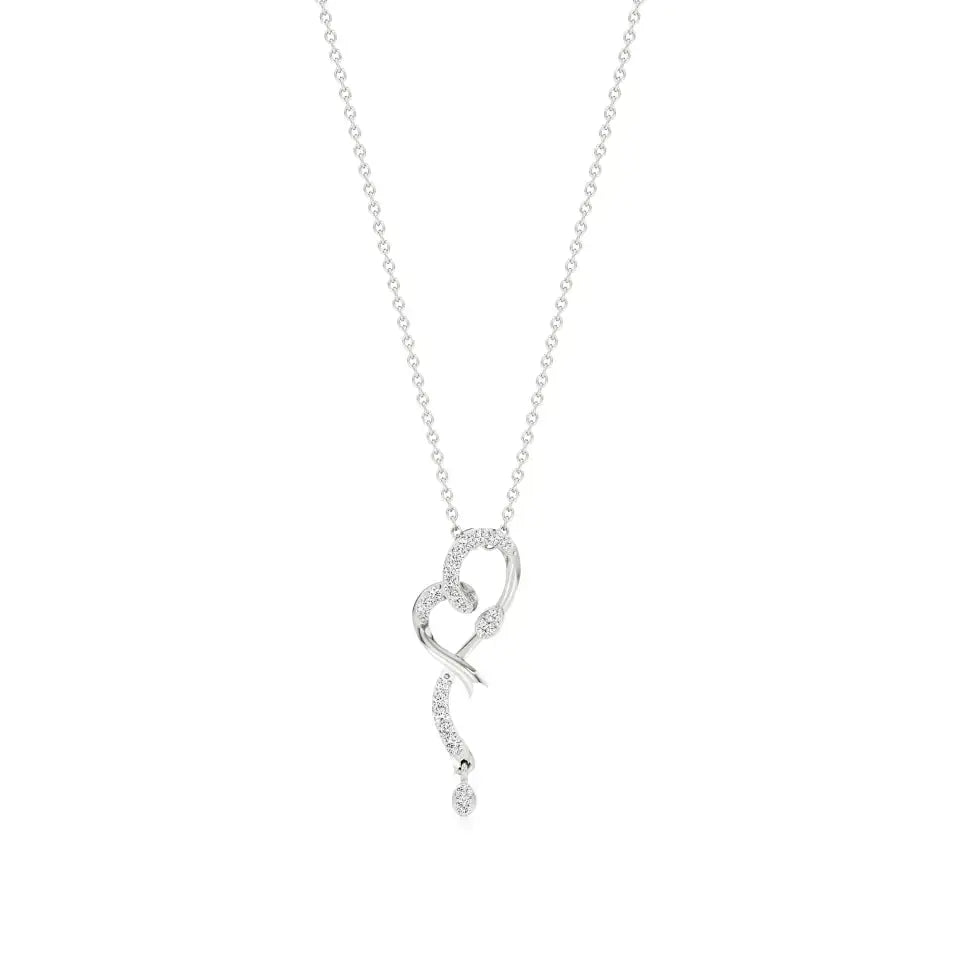 Sneh | Elegant Round Lab Grown Diamonds Heart Pendant - Nivara