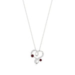 Sneh | Ruby & Round Lab Grown Diamonds Heart Pendant - Nivara