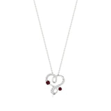 Sneh | Ruby & Round Lab Grown Diamonds Heart Pendant - Nivara