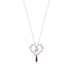Sneh | Round Lab Grown Diamonds with Ruby Heart Pendant - Nivara