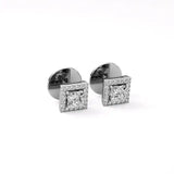 Mira | Princess-Cut Solitaire Lab-Grown Diamond with Halo Square Studs - Nivara