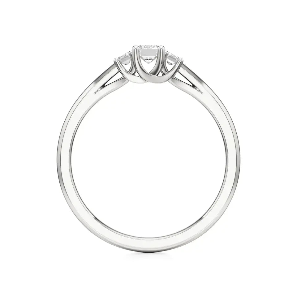 Aria | Emerald Lab-Grown Diamond Three-Stone Ring - Nivara