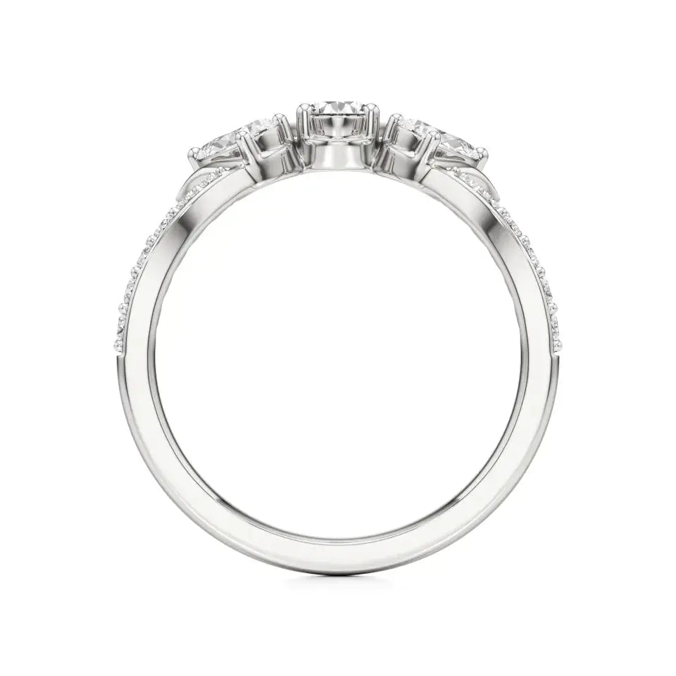 Flora | Round & Pear Lab-Grown Diamond Ring with Pav�� Accents - Nivara