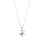 Flora | Diamonds Clustered Floral Design with Ruby Accent Pendant - Nivara