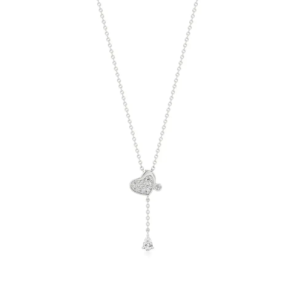 Sneh | Pear & Round Lab Grown Diamonds Tear Drop Pendant - Nivara