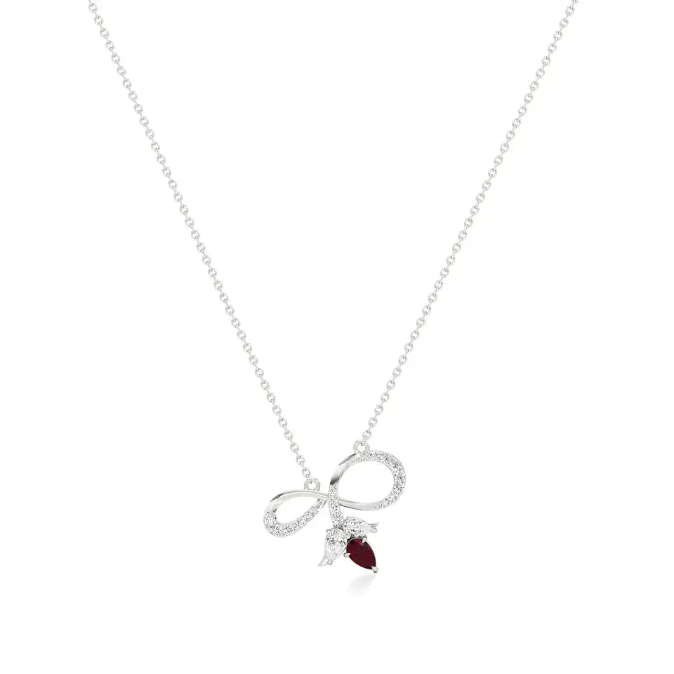 Foreva | Classic Ruby & Diamond Infinity Pendant - Nivara