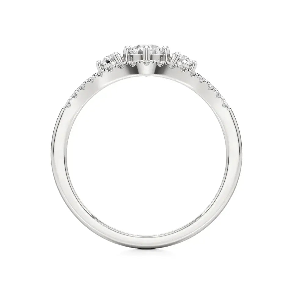 Aria | Round & Radiant Lab-Grown Diamond Three-Stone Ring - Nivara