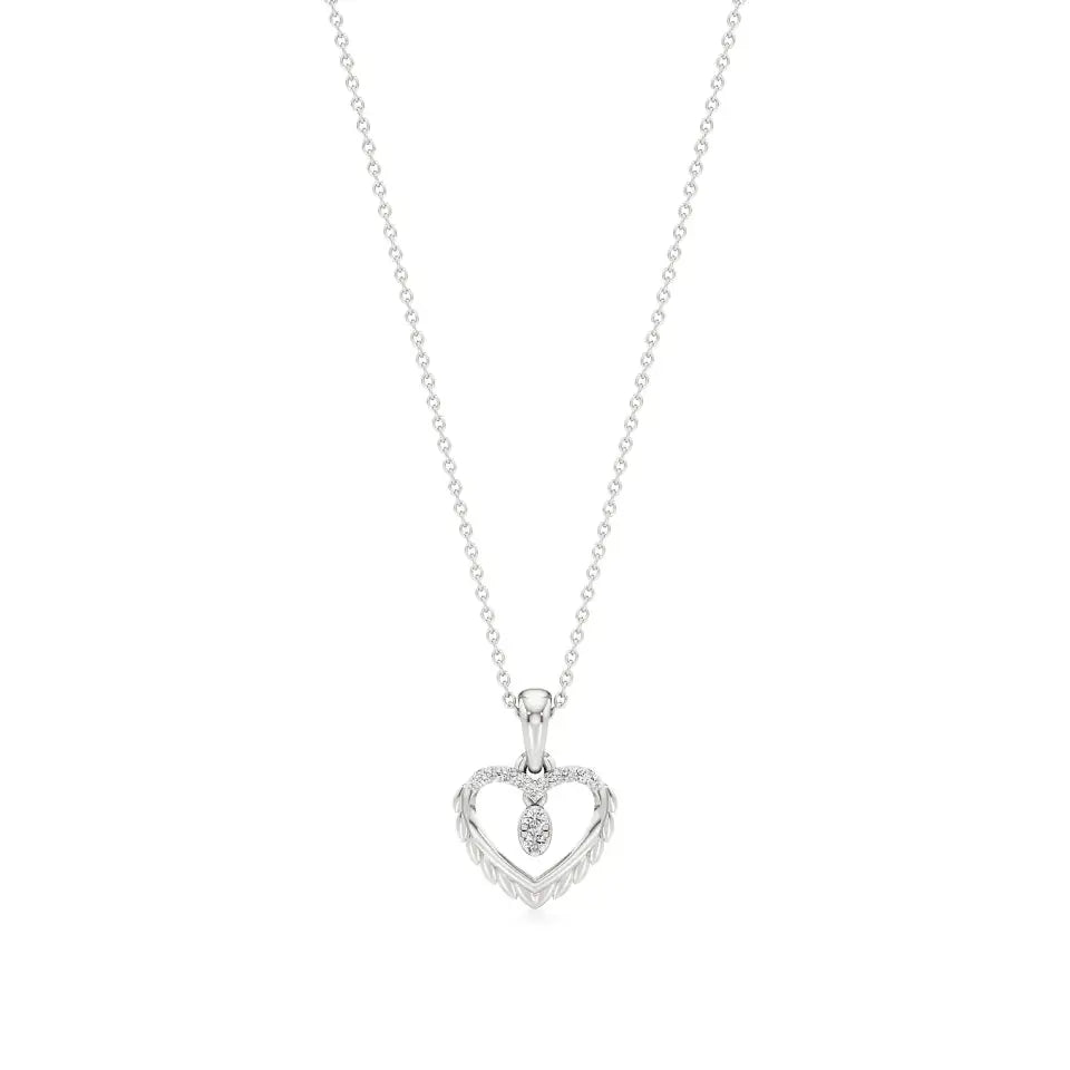 Sneh | Round Lab Grown Diamonds Heart Pendant - Nivara