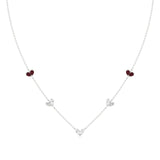 Sneh | Pear-Cut Ruby & Lab Grown Diamonds Heart Motif Necklace