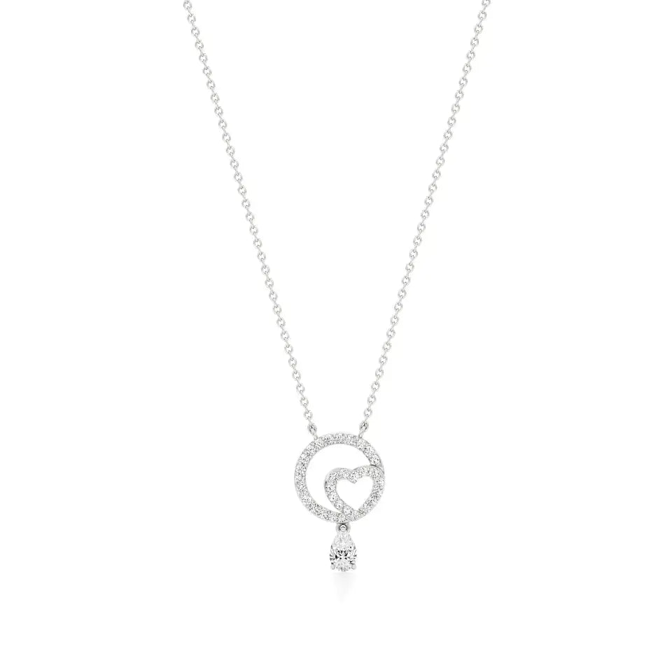 Sneh | Pear & Round Lab Grown Diamonds Pendant - Nivara