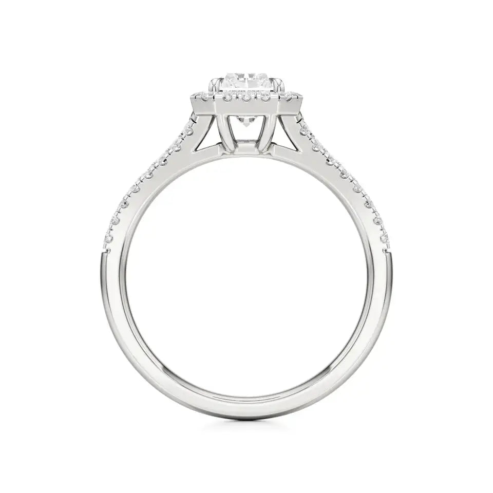 Mira | Emerald Cut Solitaire with Halo - Nivara