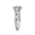 Mira | Round Solitaire with Halo Ring - Nivara