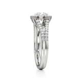 Mira | Round Solitaire with Halo Ring - Nivara