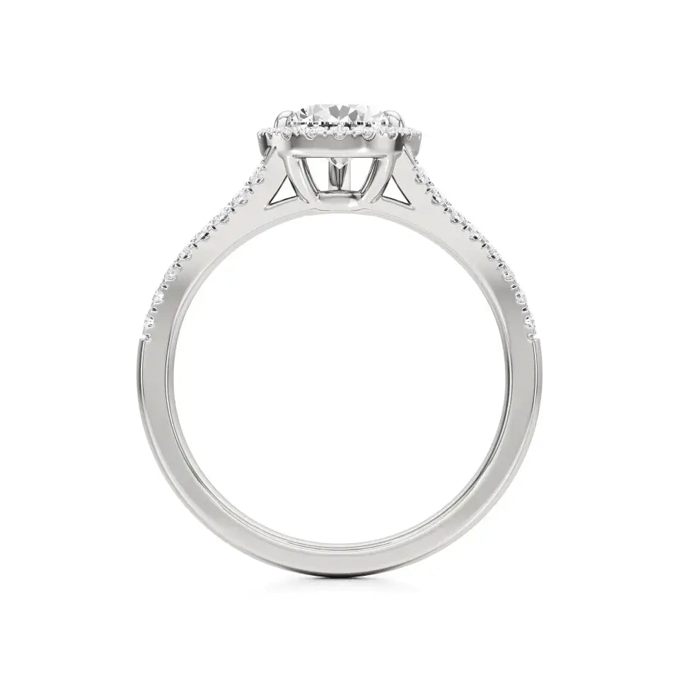 Mira | Pear Cut Solitaire with Halo - Nivara