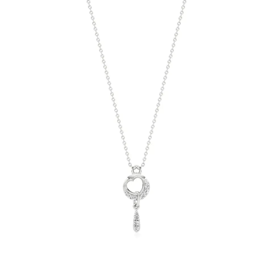 Sneh | Elegant Round Lab Grown Diamonds Heart Pendant - Nivara
