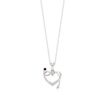 Sneh | Elegant Round Lab Grown Diamonds with Ruby Accent Heart Pendant - Nivara
