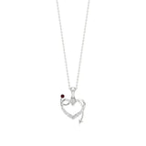Sneh | Elegant Round Lab Grown Diamonds with Ruby Accent Heart Pendant - Nivara