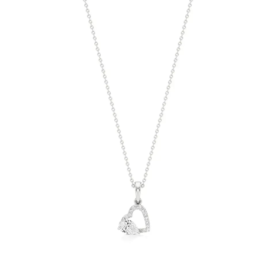 Sneh | Classic Pear & Round Lab Grown Diamonds Pendant - Nivara