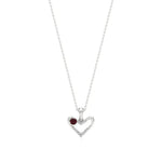 Sneh | Round Lab Grown Diamonds with Round Ruby Accent Heart Pendant - Nivara