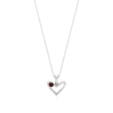 Sneh | Round Lab Grown Diamonds with Round Ruby Accent Heart Pendant - Nivara
