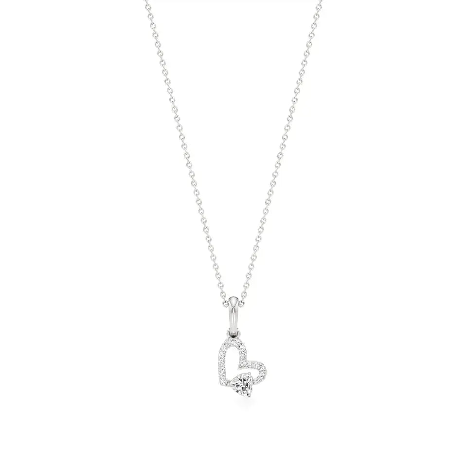 Sneh | Classic Heart & Round Lab Grown Diamonds Pendant - Nivara