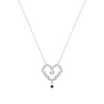 Sneh | Ruby & Lab Grown Diamonds Pixel Heart Pendant - Nivara