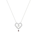 Sneh | Ruby & Lab Grown Diamonds Pixel Heart Pendant - Nivara