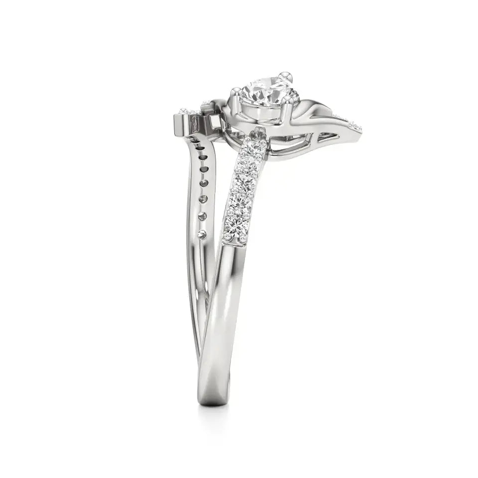 Flora | Round & Pear Lab-Grown Diamond Ring with Pav�� Accents - Nivara